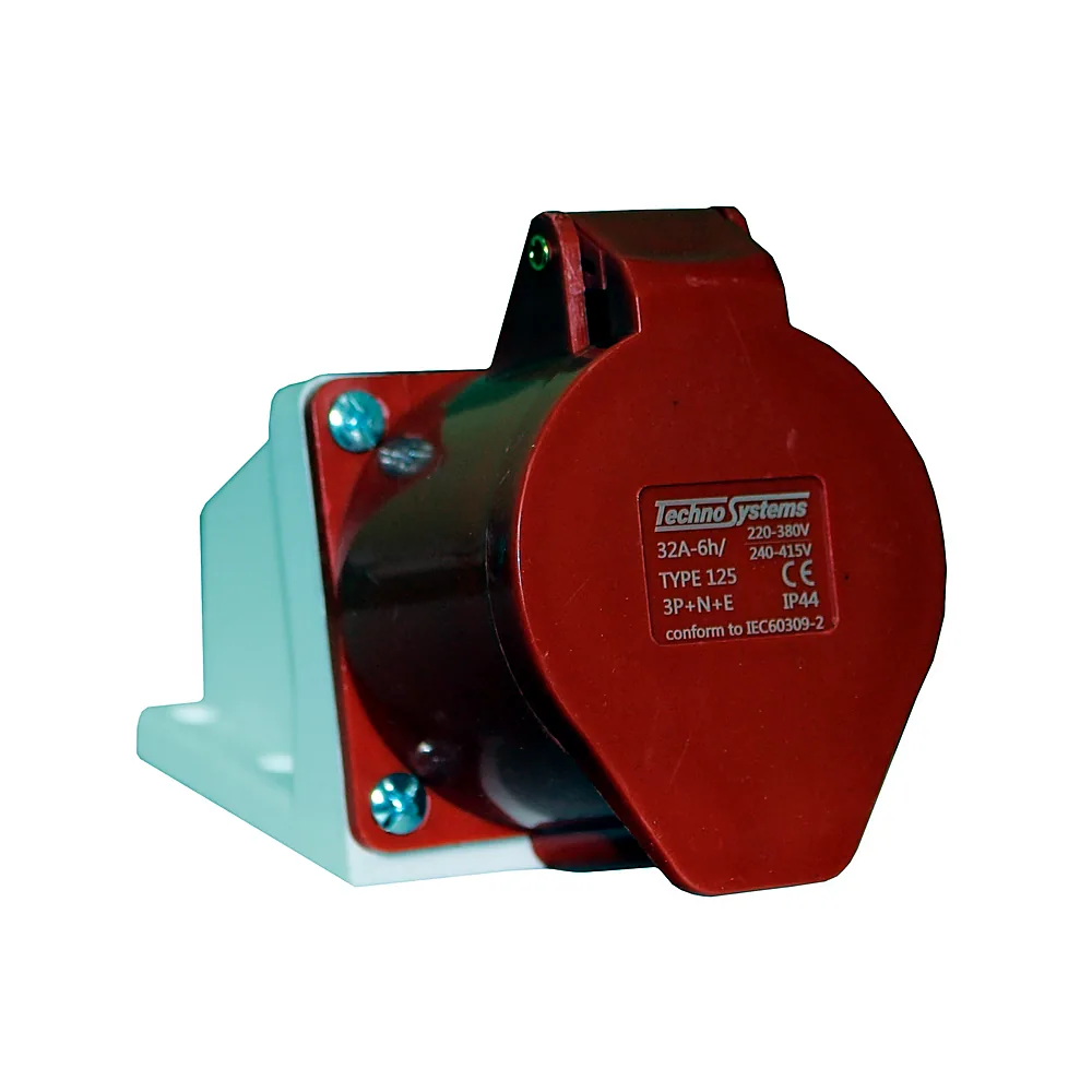 Розетка стаціонарна TECHNO SYSTEM 125 3P+PE+N 32A 380V IP44 TNSy5500411