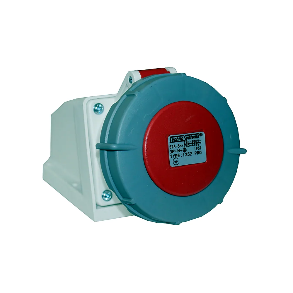 Розетка стаціонарна TECHNO SYSTEM 1252 PRO 3P+PE+N 32A 380V IP67 TNSy5502051