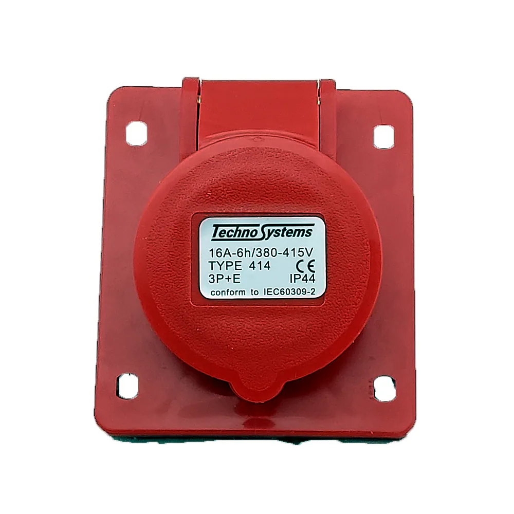 Розетка 414 прихована 3Р+PЕ 16А 380В IP44, TECHNO SYSTEM
