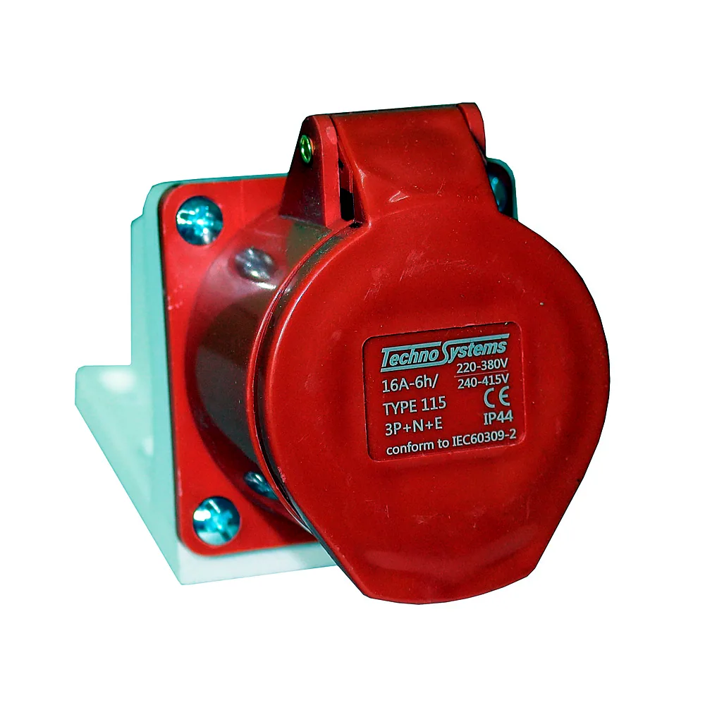 Розетка стаціонарна TECHNO SYSTEM 115 3P+PE+N 16A 380V IP44 TNSy5500408