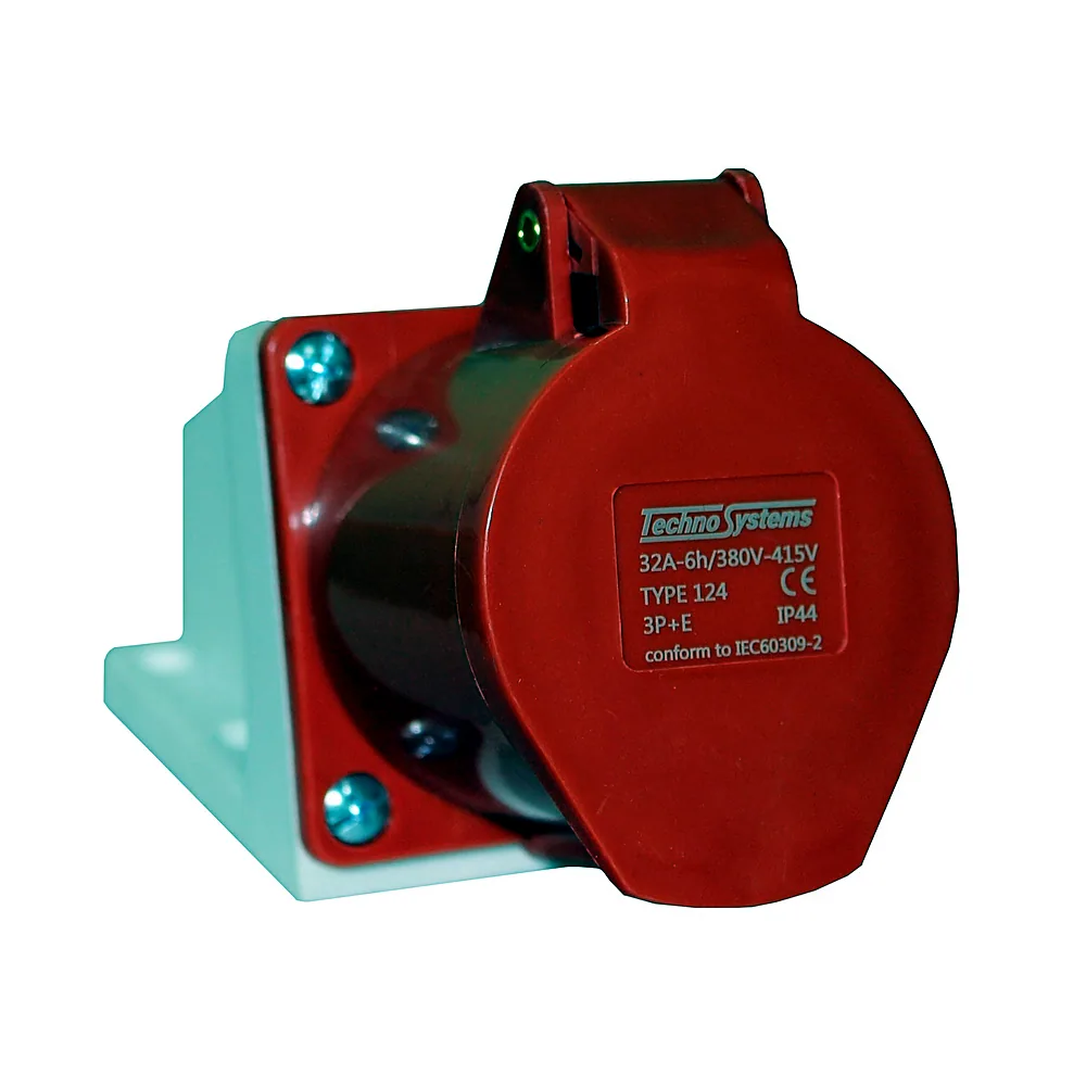 Розетка стаціонарна TECHNO SYSTEM 124 3P+PE 32A 380V IP44 TNSy5500410