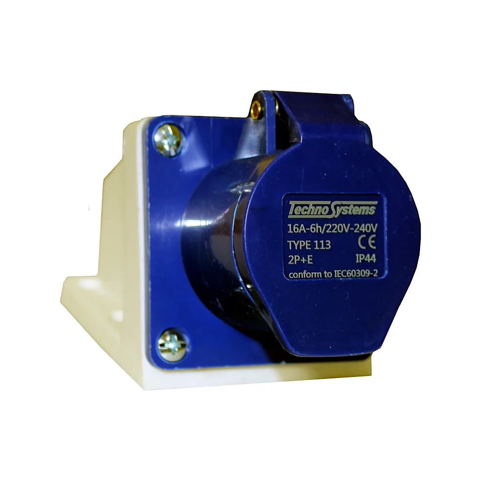 Розетка TECHNO SYSTEM 113 стаціонарна 2P+PE 16A 220V IP44 TNSy5500406