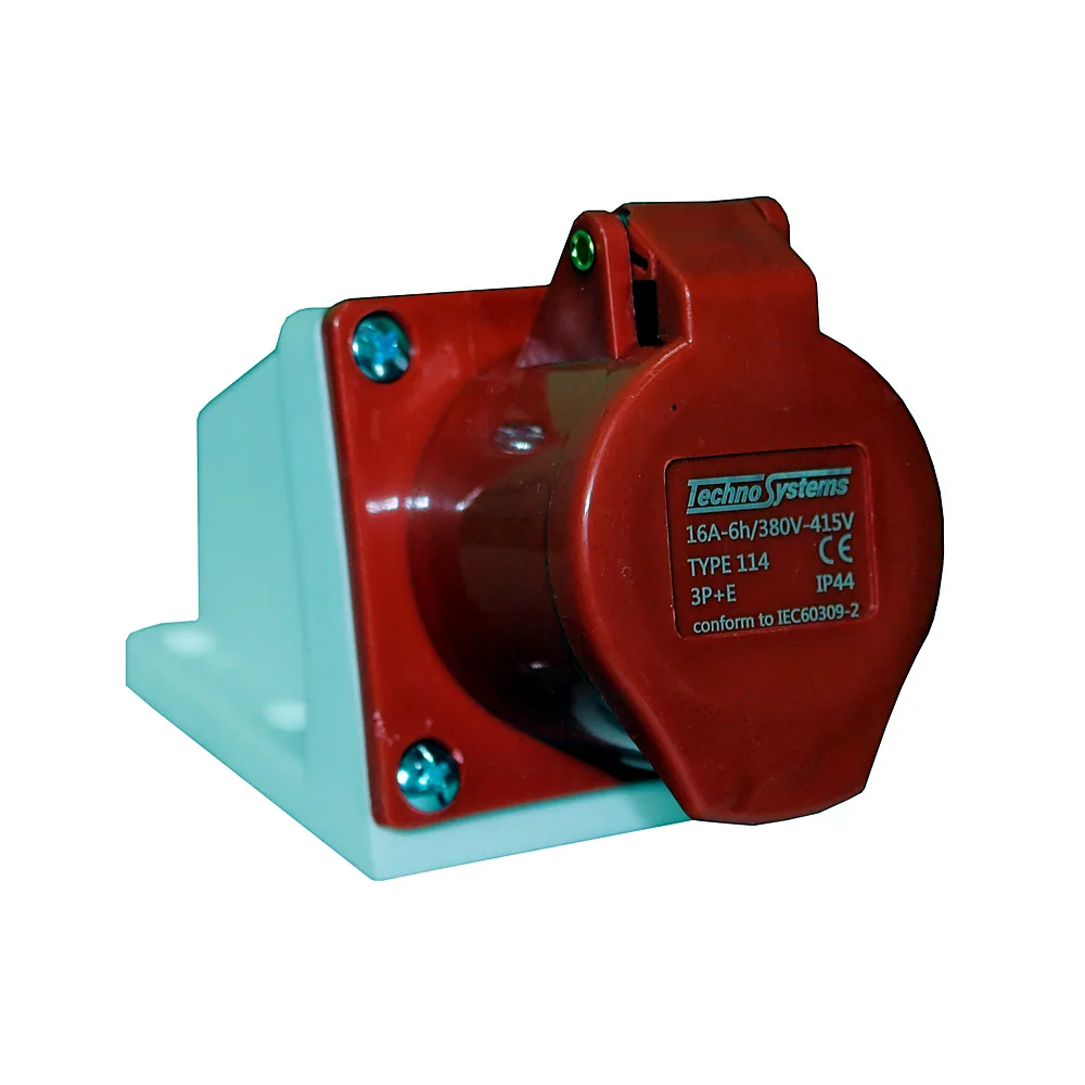 Розетка TECHNO SYSTEM 114 стаціонарна 3P+PE 16A 380V IP44 TNSy5500407