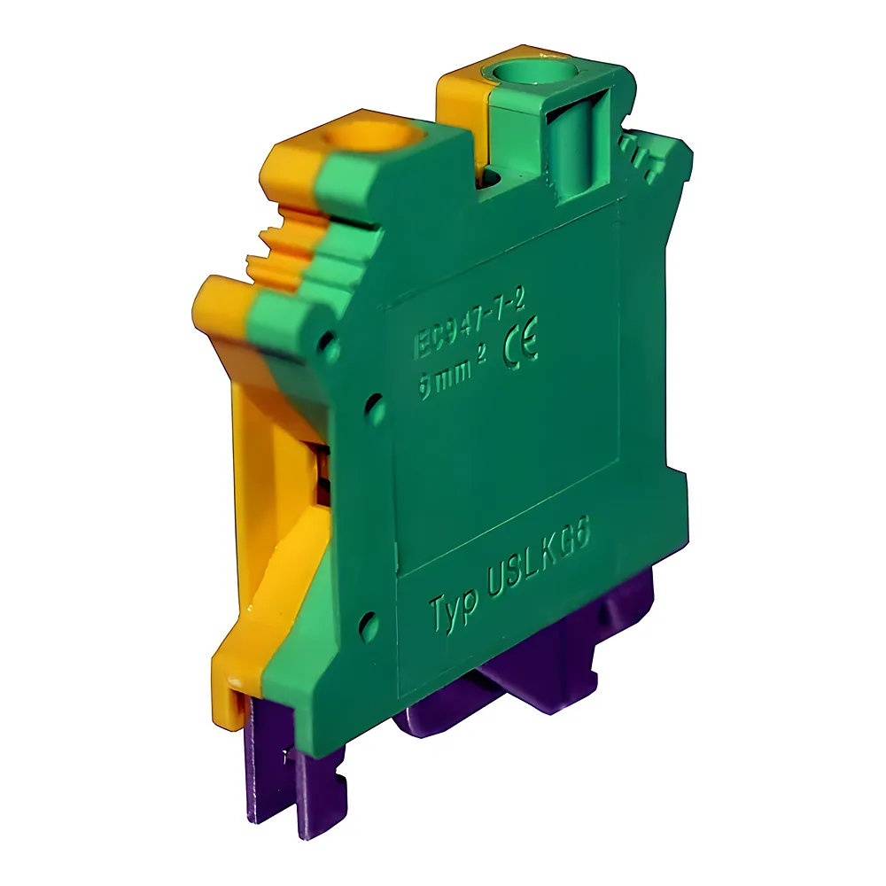 Клема КНГз-UK-USLKG-6 37 А 0,2-6 мм² жовто-зелена набірна TECHNO SYSTEM TNSy5505501