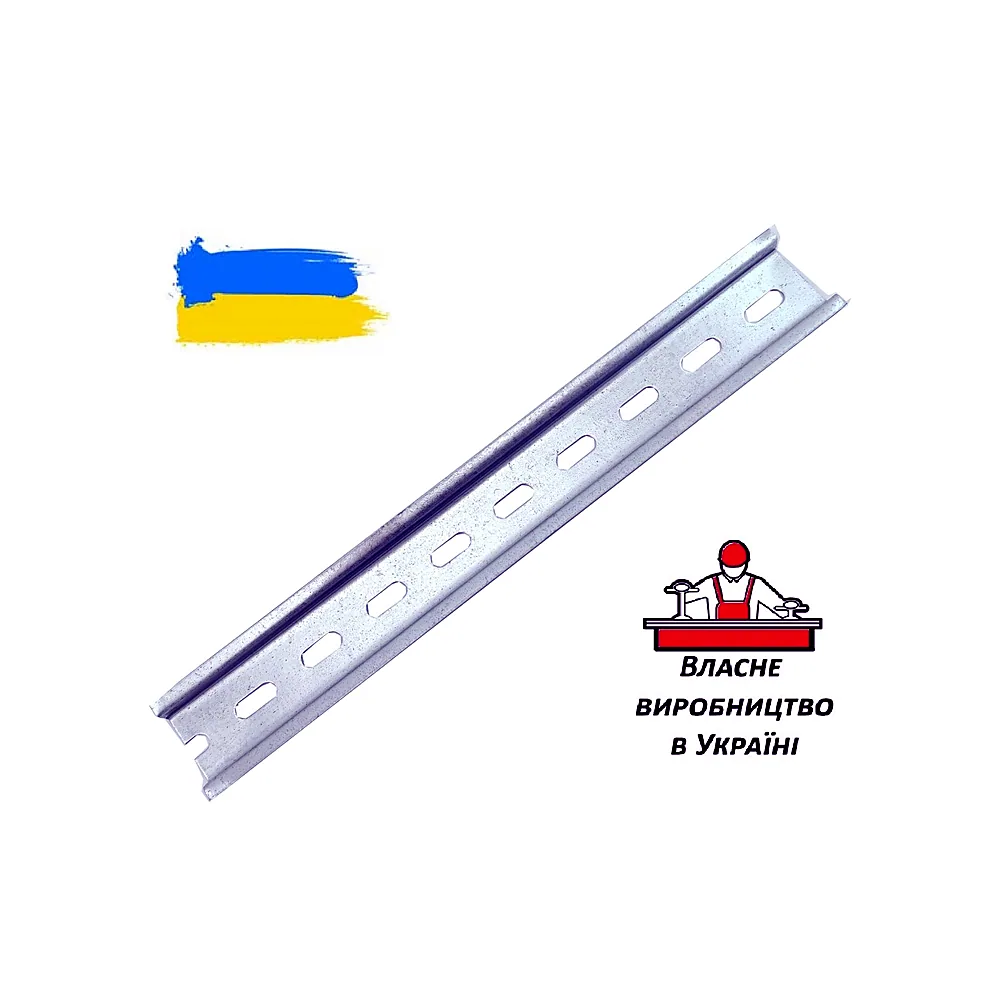 DIN-рейка TECHNO SYSTEM 25 см оцинкована 0,8 мм TNSy5503784
