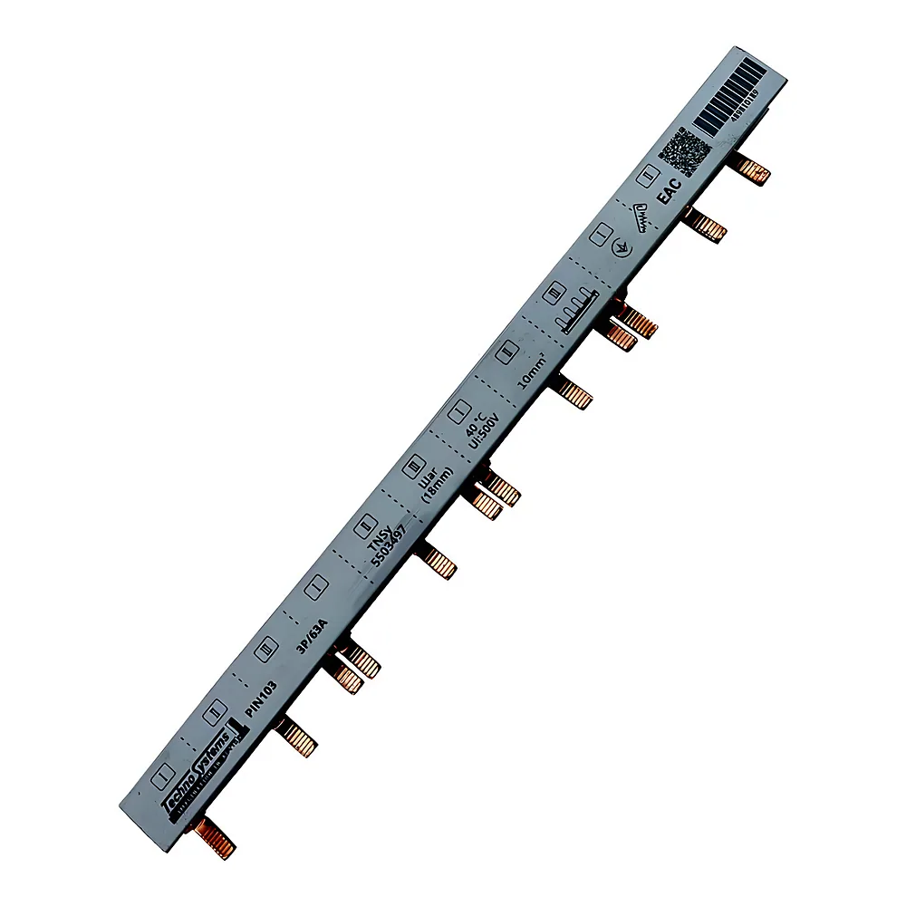 Шина з'єднувальна PIN103 3P 63 А 10 мм² 12 модулів штир TECHNO SYSTEM TNSy5503497