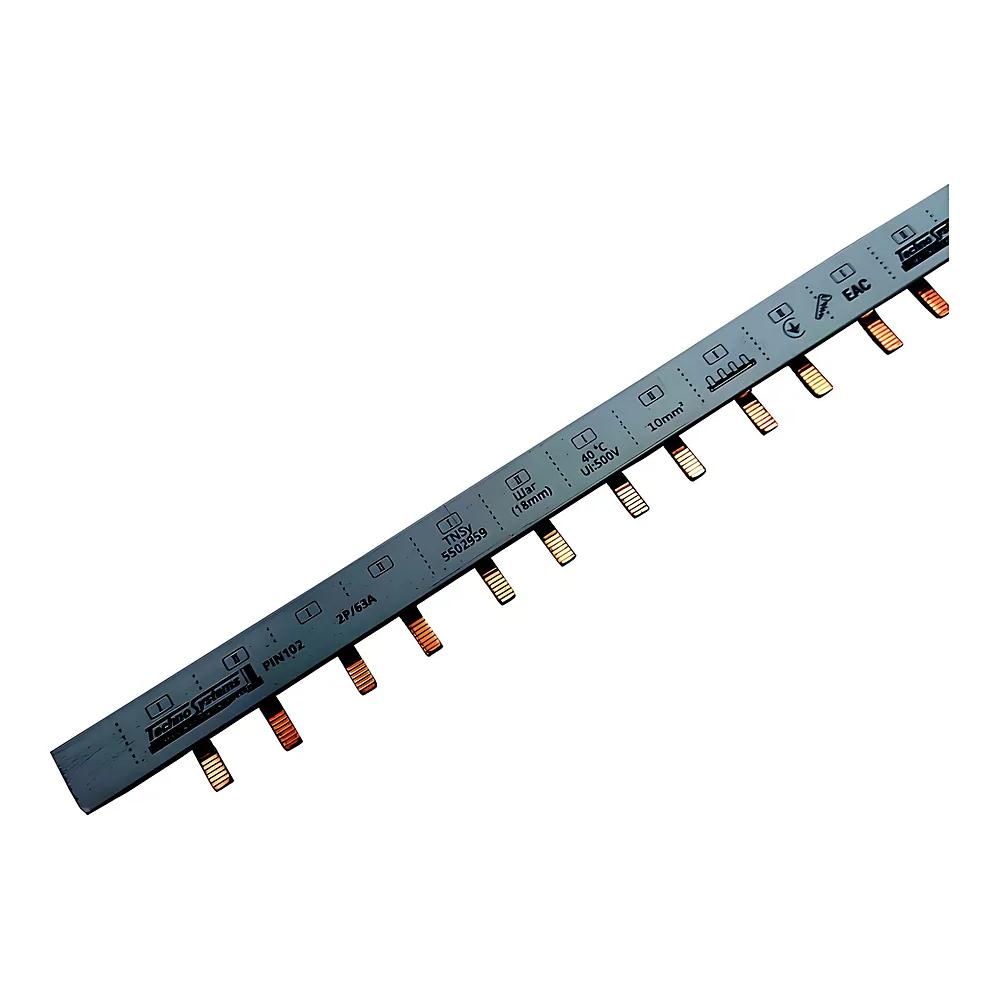 Шина з'єднувальна PIN102 2P 63 А 10 мм² 54 модулі 1 м штир TECHNO SYSTEM TNSy5502959