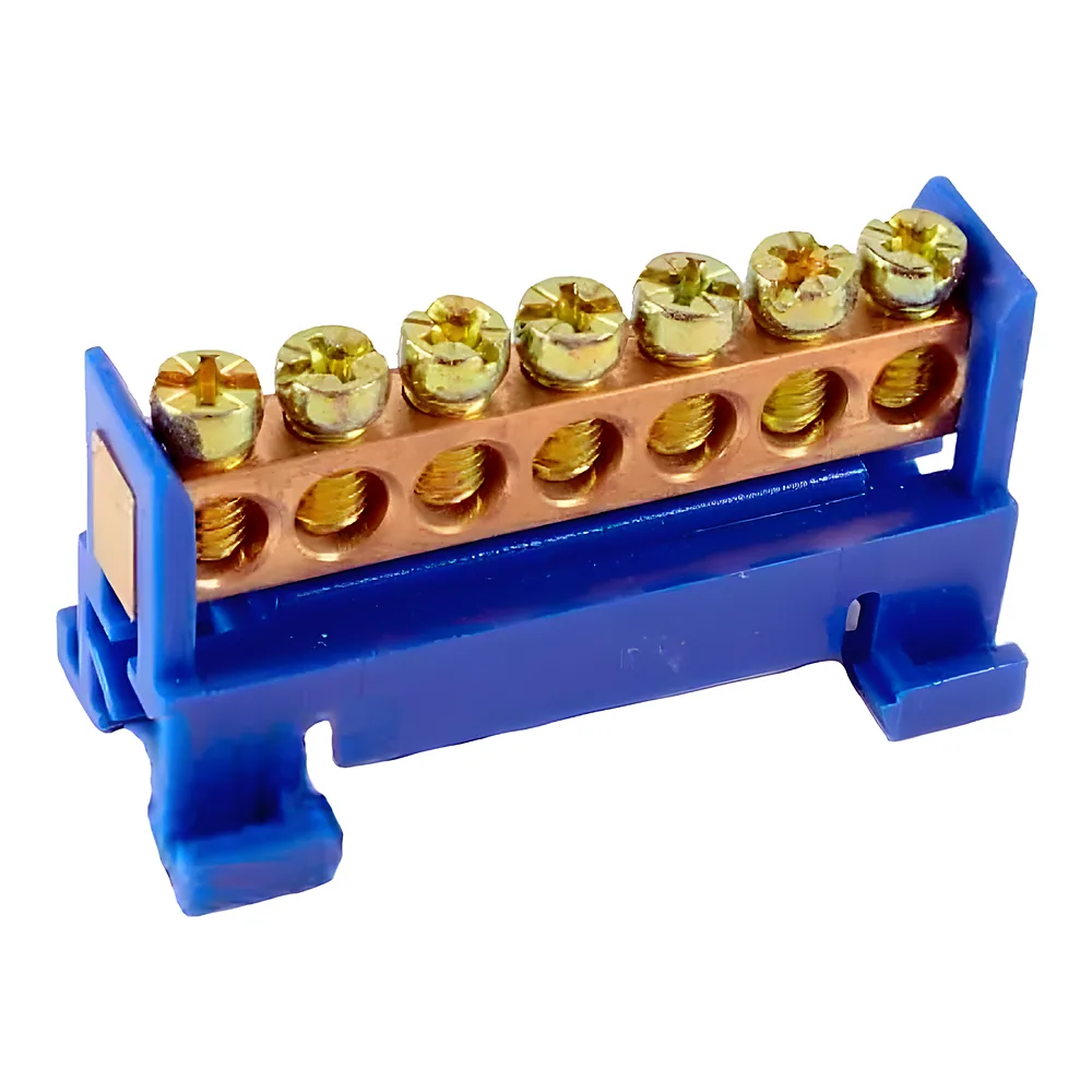 Нульова шина N ізольована стійка на DIN-рейку ШЛС 6х9-7 синя TECHNO SYSTEM TNSy5502575