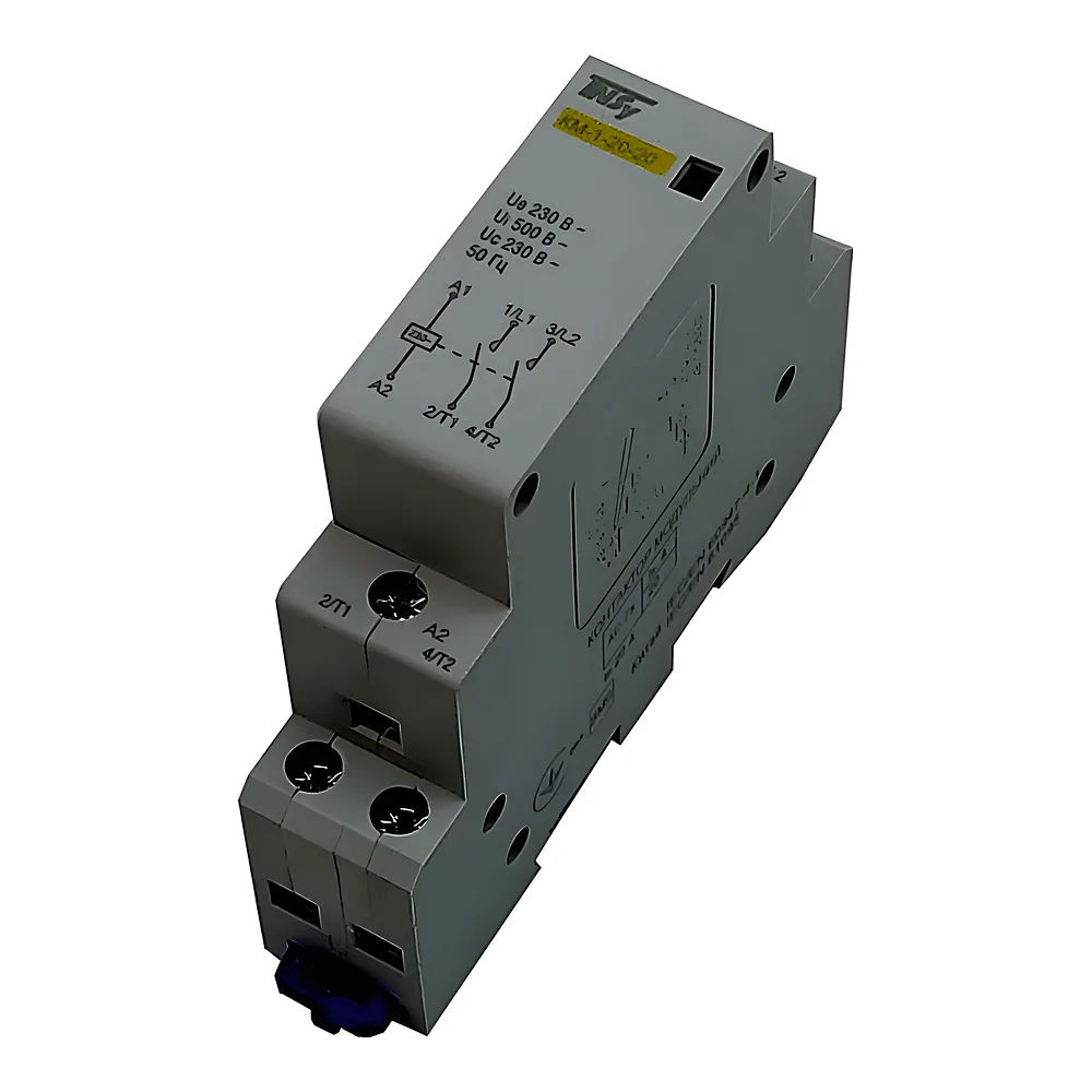 Контактор КМ-1-20-20 20 А 230AC 2NO 2P 1 модуль TECHNO SYSTEM TNSy5503805