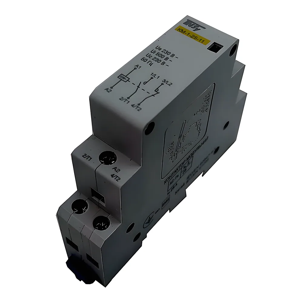 Контактор КМ-1-25-11 25 А 230AC 1NO-1NC 2P 1 модуль TECHNO SYSTEM TNSy5503807