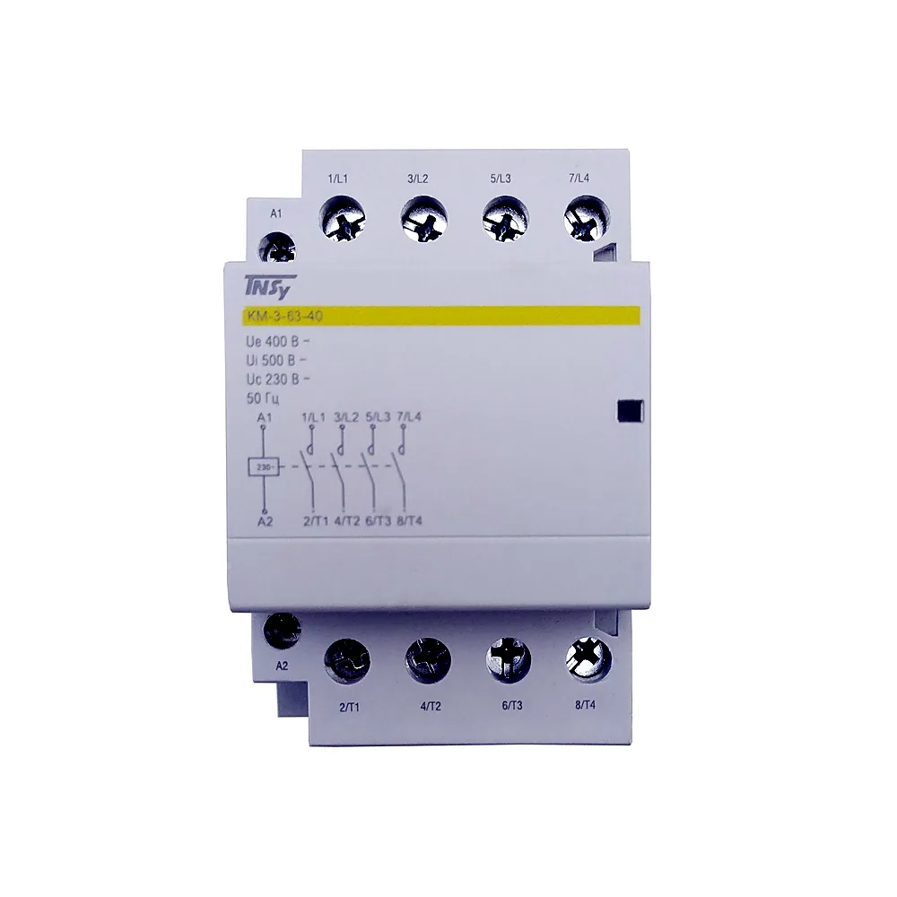 Контактор TECHNO SYSTEM КМ-3-63-40 63A 230AC 4NO 4р 3мод. TNSy5503895
