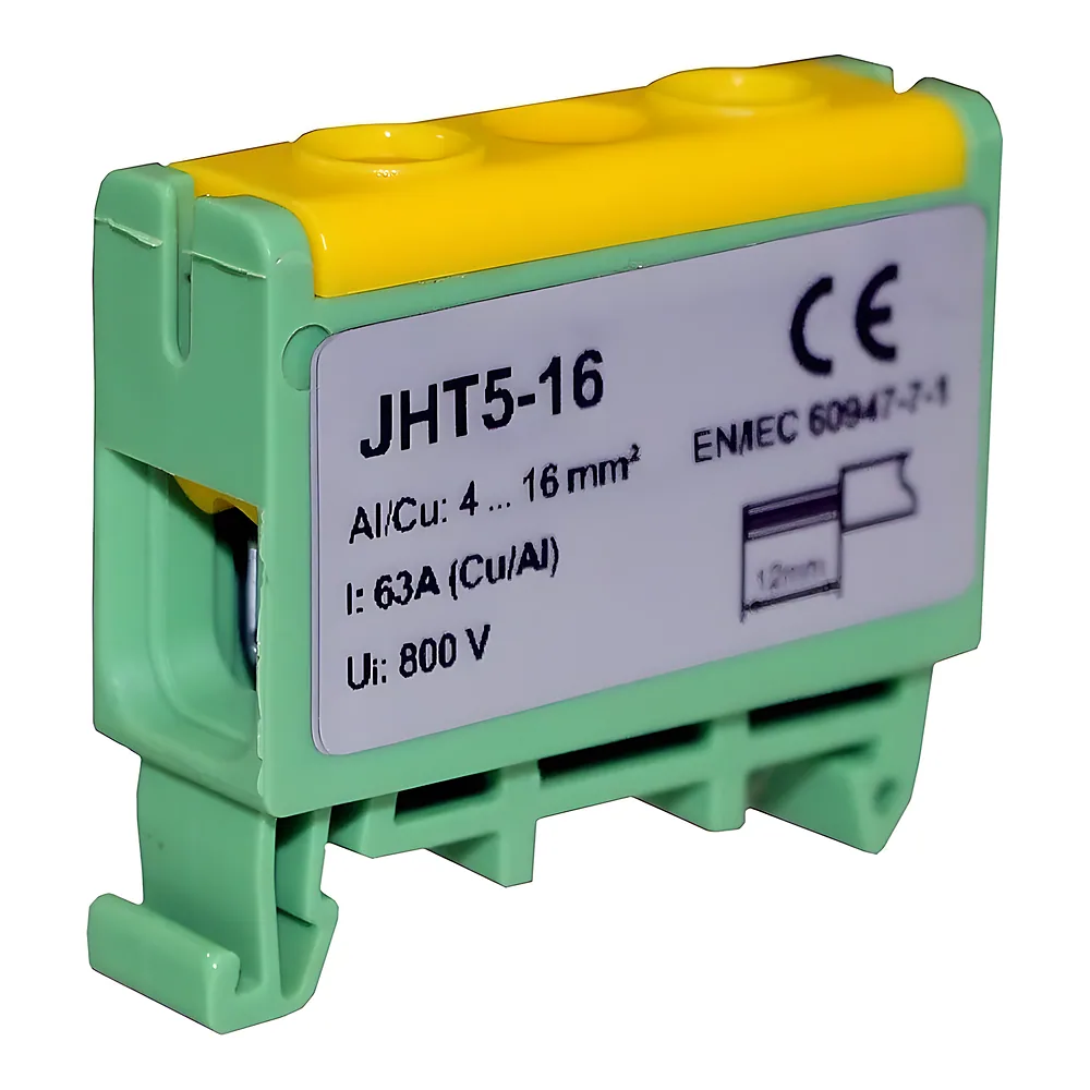 Клема силова СКНГз-JHT5-16 4-16 мм² 63 А PE жовто-зелена TECHNO SYSTEM TNSy5506540
