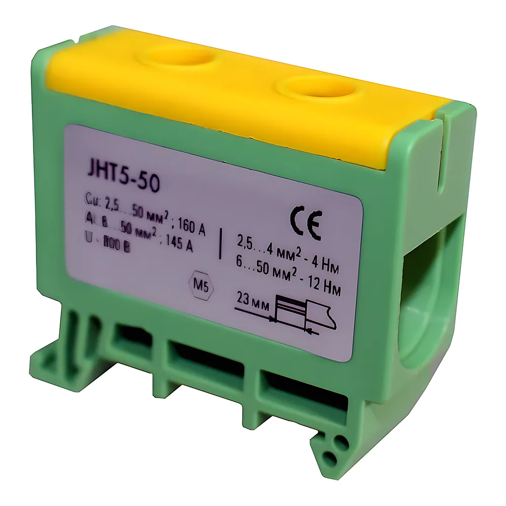 Клема силова СКНГз-JHT5-50 6-50 мм² 145 А PE жовто-зелена TECHNO SYSTEM TNSy5506237