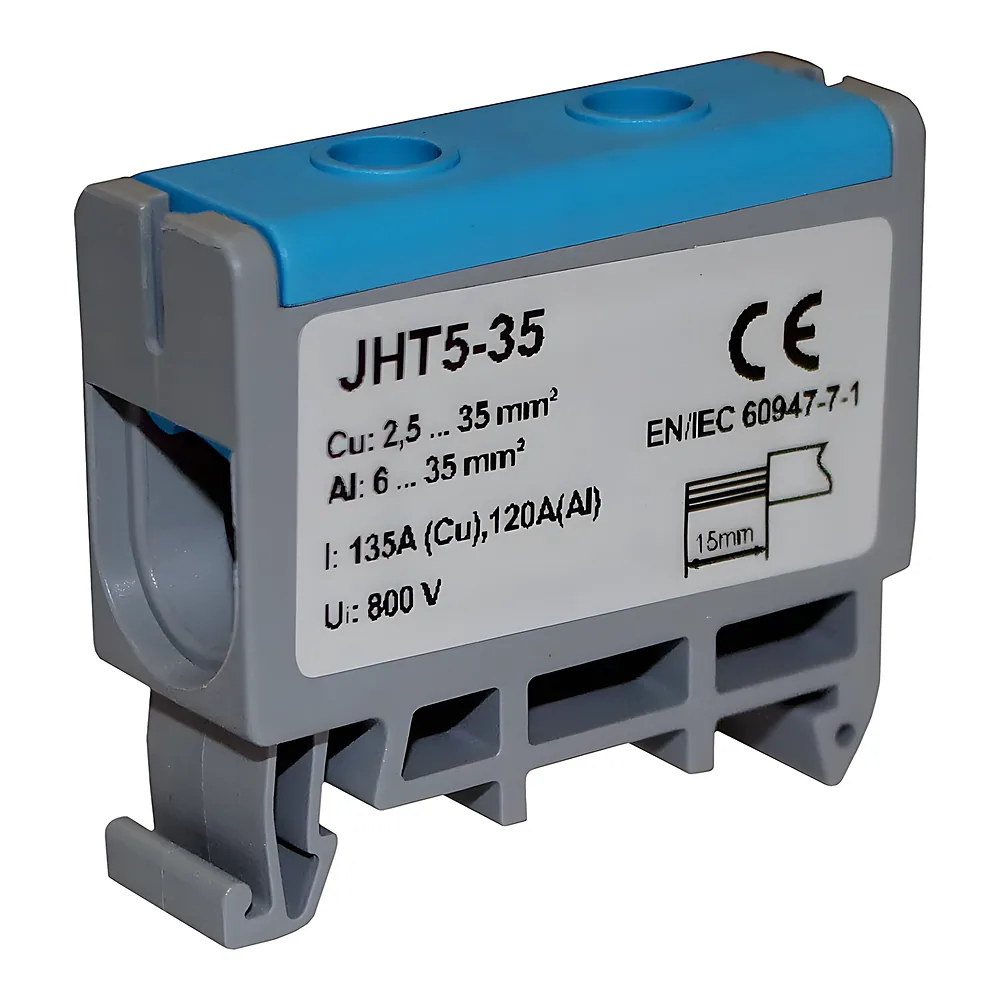 Клема силова СКНГ-JHT5-35 6-35 мм² 120 А N синя TECHNO SYSTEM TNSy5506544