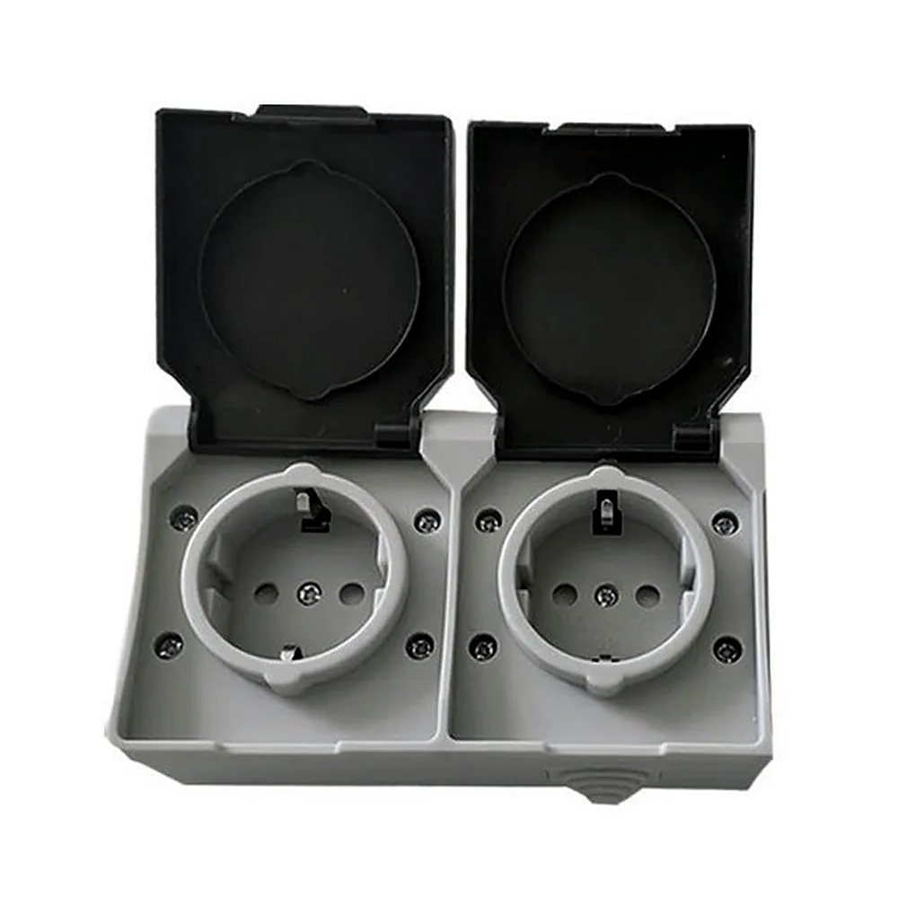 Розетка TECHNO SYSTEM SURFACE TNSy5000170 зовнішня 2-а з заземленням IP54