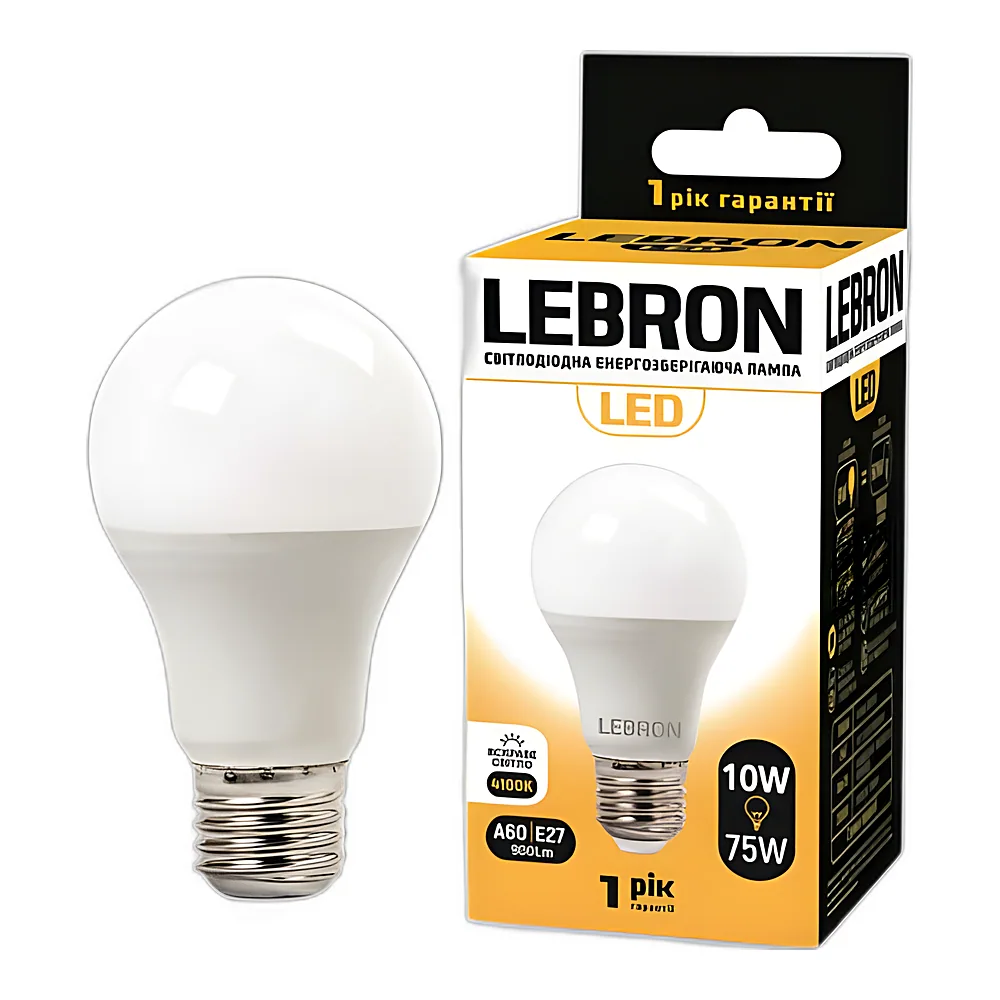 LED-лампа LEBRON L-A60 10W E27 4100K 11-11-32-2