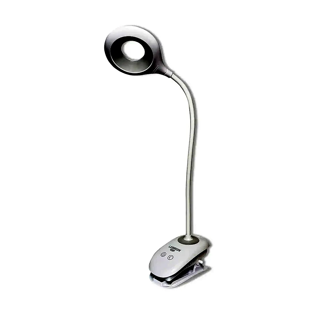 Настільна LED лампа з кліпсою LEBRON L-TL-L-Clip-46 5W 4100K Li-ion 1200mAh біла USB 15-13-46