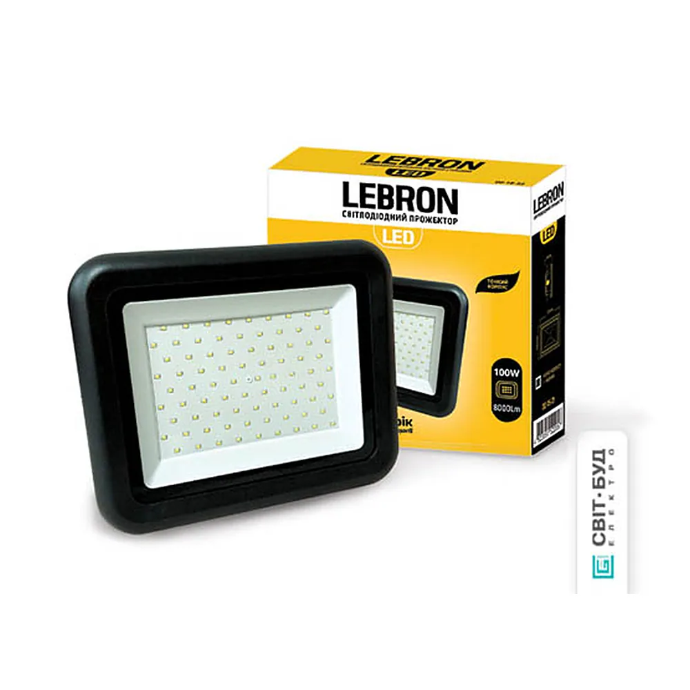 LED прожектор LEBRON L-LF, 100W,  6200K, 9000Lm, 230V.