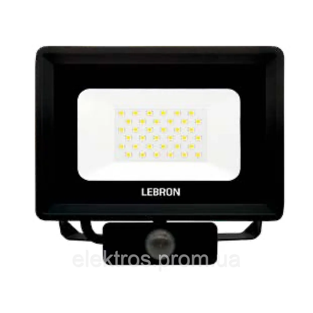 Прожектор світлодіодний LEBRON LF-30S 30Вт 6500К 2400 лм 220В з датчиком руху IP65 17-12-23