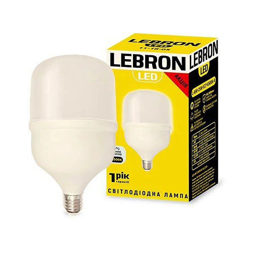 Лампа світлодіодна L-A140 40 Вт E27 6500 K LEBRON 11-18-09