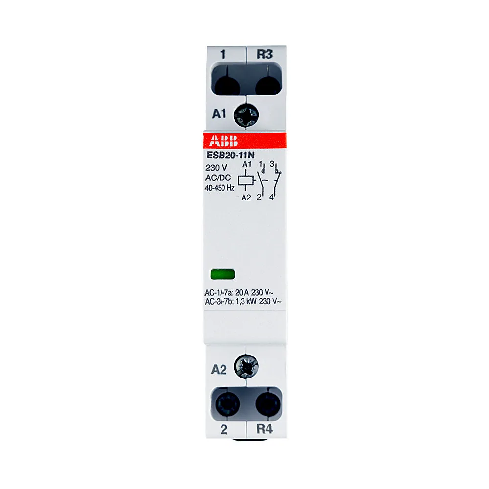 Контактор ESB20-11N-06, 20А, 4Р, 1НO+1НЗ, 220V АC/DC, АВВ
