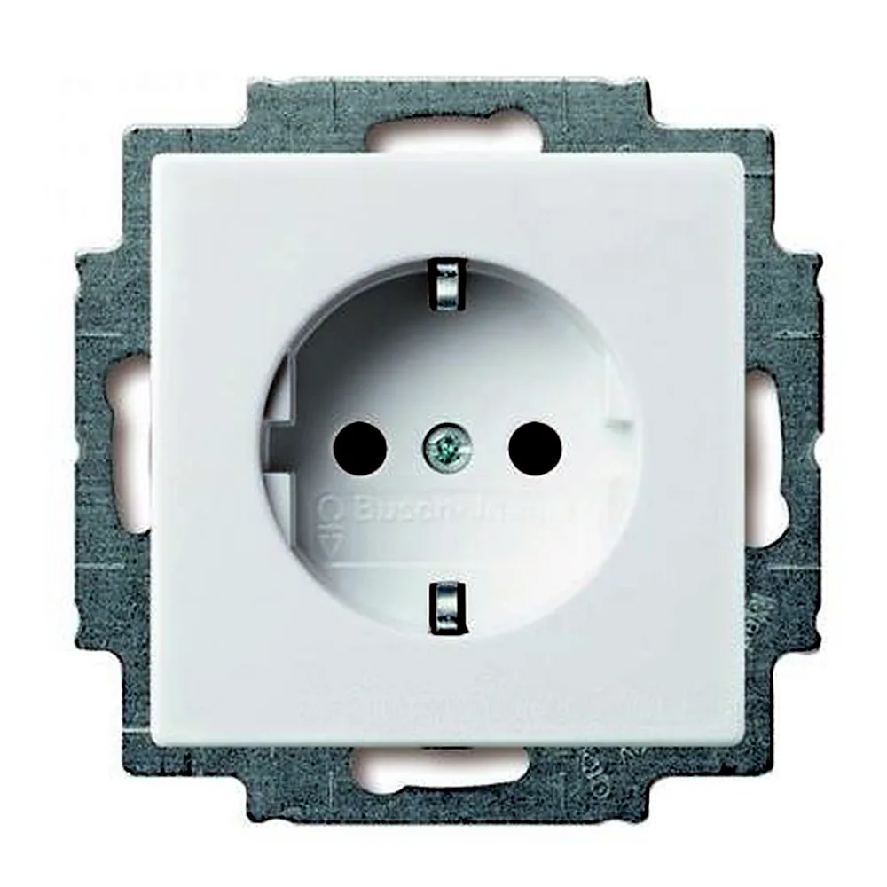 Розетка ABB Basic 55 з заземленням біла 2CKA002011A3855