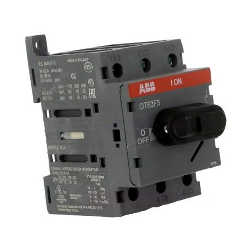 Вимикач навантаження 63 А з рукояткою OT63F3 ABB 1SCA105332R1001
