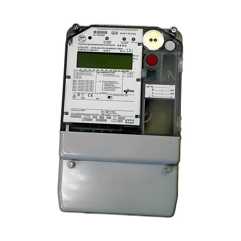Лічильник електроенергії LZQJ-XC-S1F6-AB-FPB-D4-06001H-F50/Q трифазний 5(10) А RS-485 багатотарифний клас точності 1 EMH LZQJ-XC-S1F6-AB-FPB-D4-06001H
