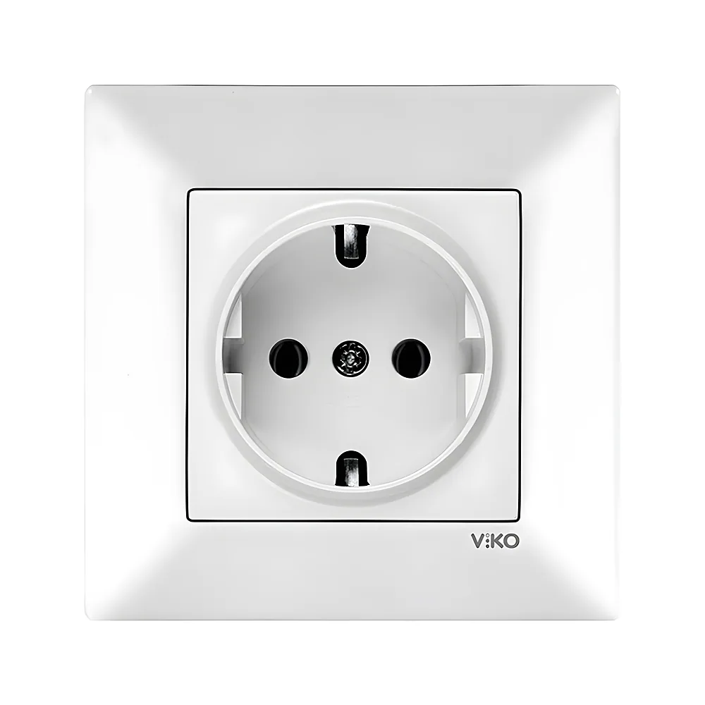 Розетка Meredian з заземленням біла VI-KO 90970008-WH