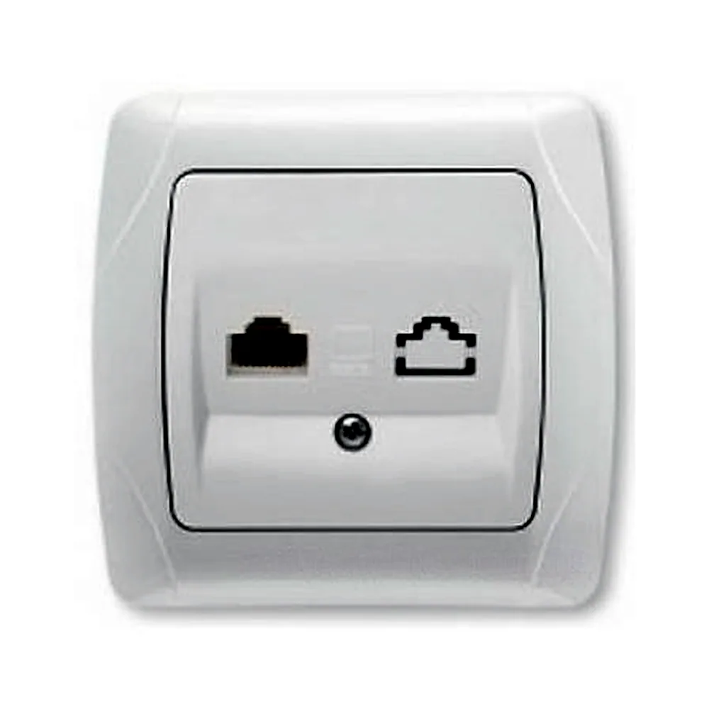 Розетка модем RJ 45 Cat 5E Vi-ko (Carmen) Біла