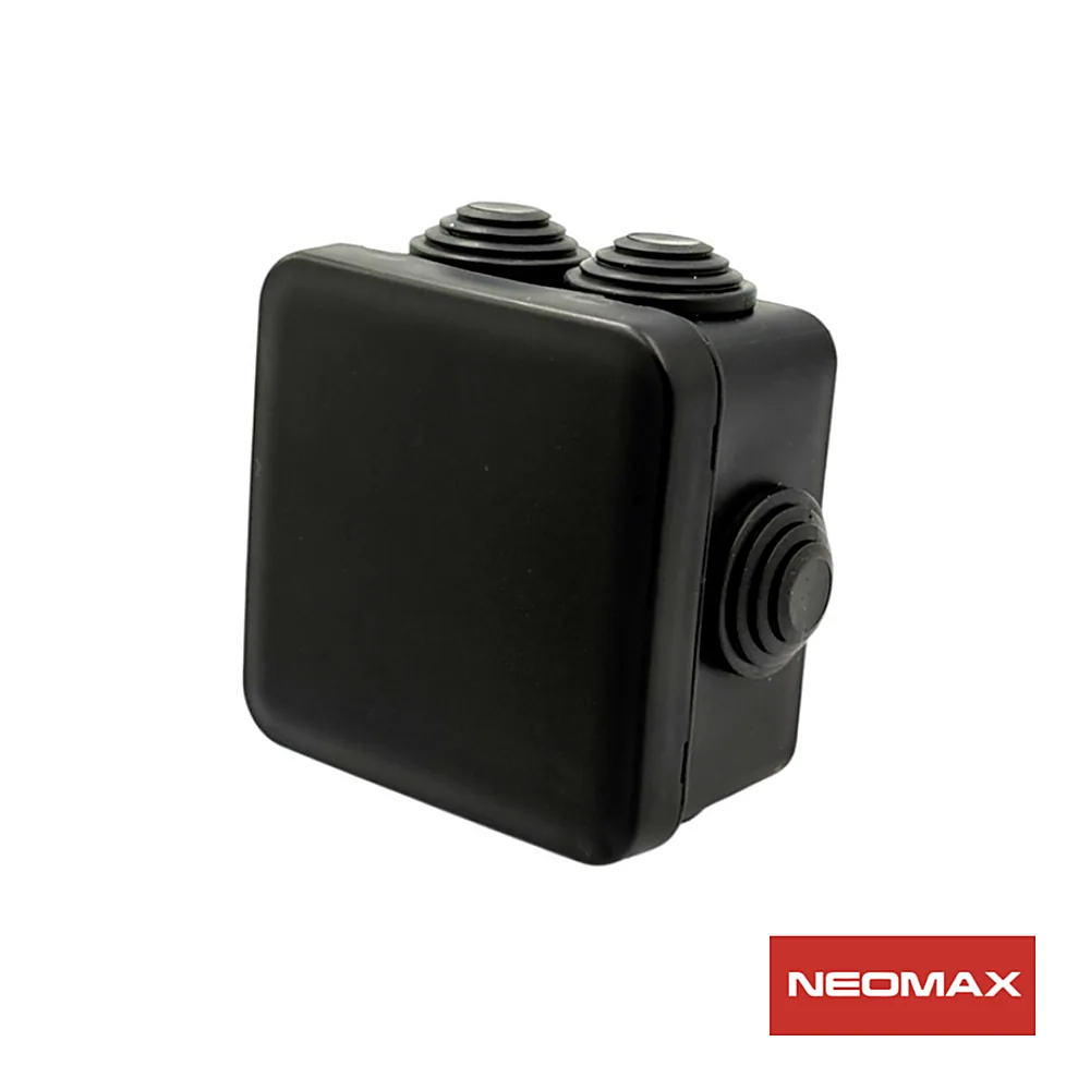 Коробка розподільча герметична Neomax 100x100x50 мм IP55 чорна NX1145