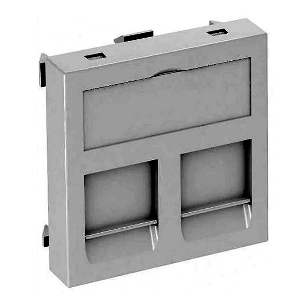 Інформ. панель 45х45, 2 RJ45 (Keystone; R&M cat.6A), пуста / біла, OBO Bettermann
