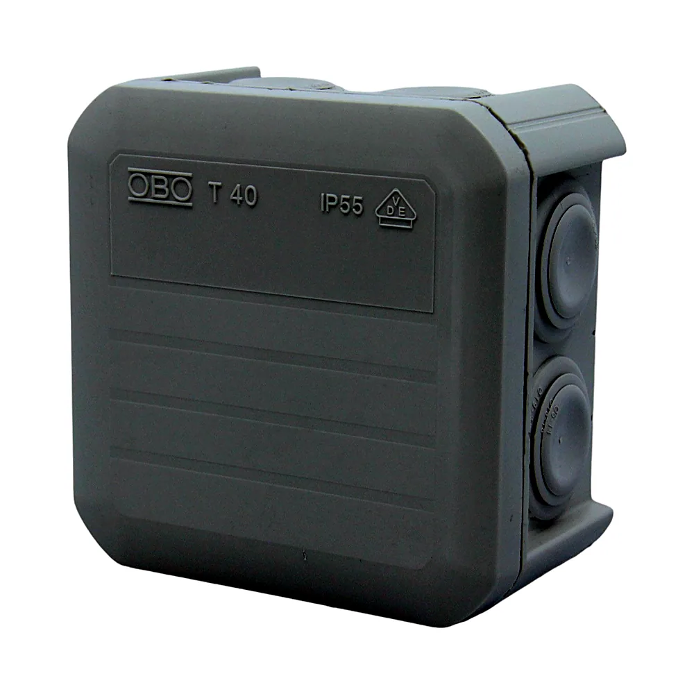 Розподільча коробка OBO Bettermann T 40 90x90x52 мм IP55 світлосіра 2007045