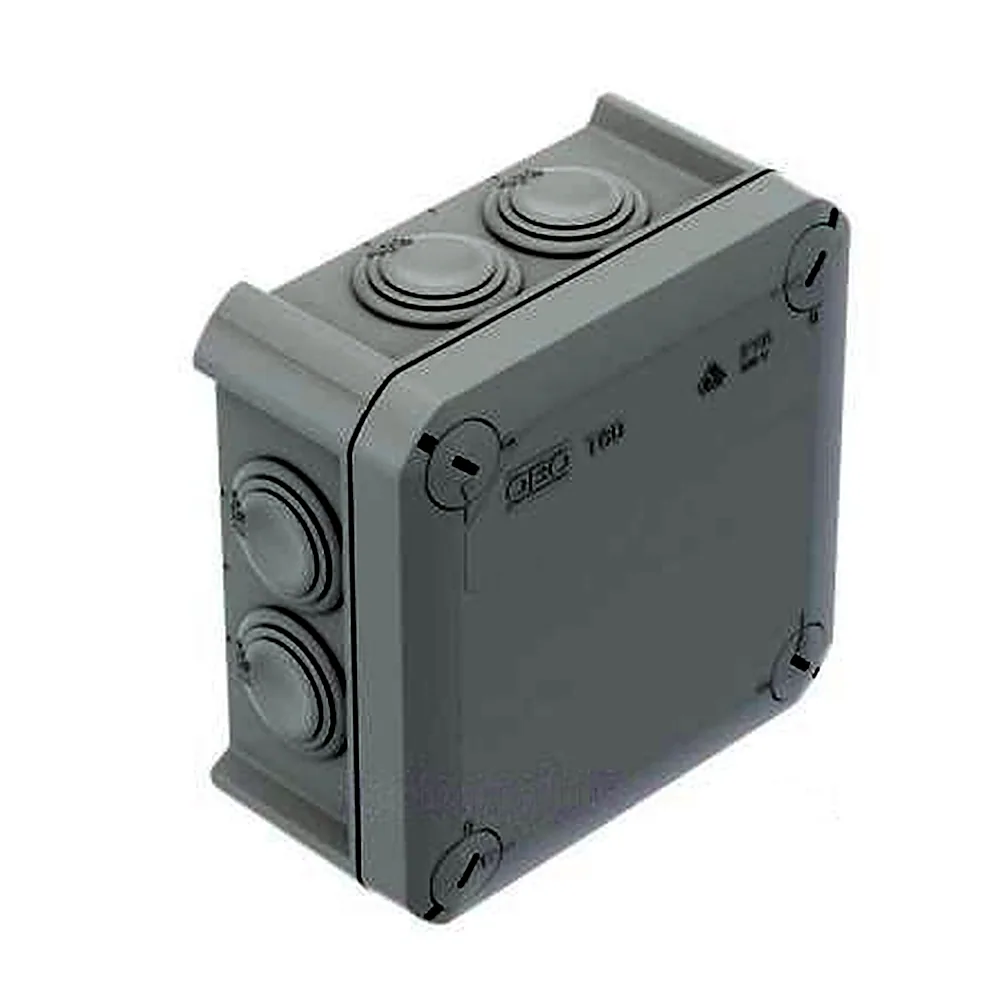 Розподільча коробка T 60 114х114х57 мм IP66 світлосіра OBO Bettermann 2007061