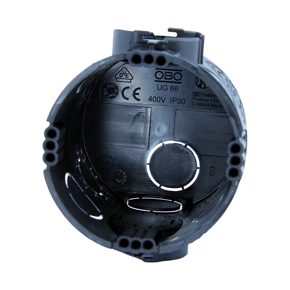 Установча коробка OBO Bettermann UG 66 61x66 мм чорна 2003702