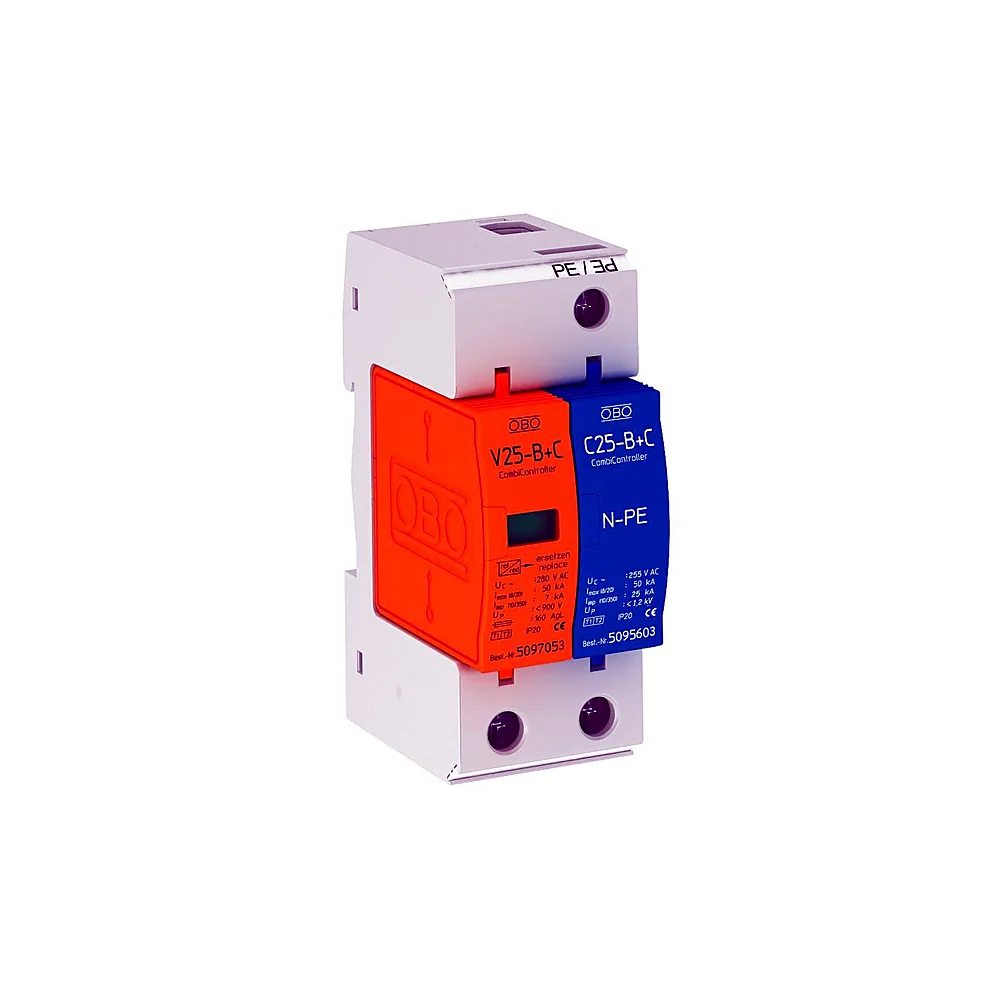 Обмежувач перенапруг Тип I+II V25-B+C 1+NPE, In=30kA  U=280B Im=50kA, OBO Bettermann