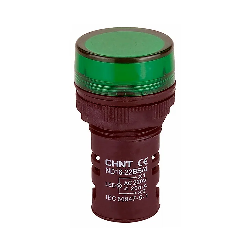 Світловий індикатор CHINT ND16-22DS/4 AC230В зелений 593071