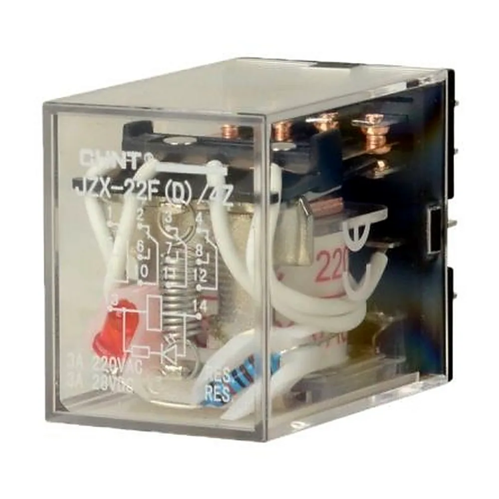 Проміжне реле CHINT JZX-22F(D) 3NO LED 5A 24V DC 285207