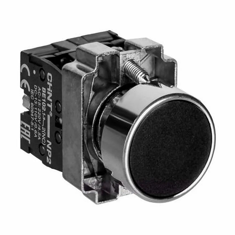 Кнопка CHINT NP2-BA25 без підсвітки чорна 1NO+1NC IP40 573962