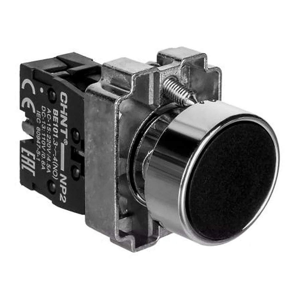 Кнопка керування CHINT NP2-BA21 без підсвітки 1НВ чорна IP40 573955