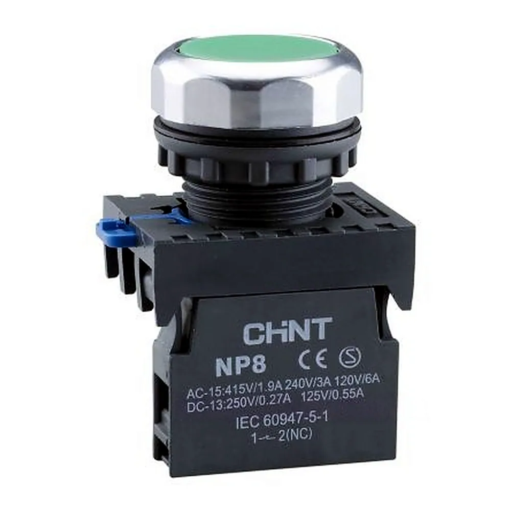 Кнопка CHINT NP8-10BN/3 без підсвітки зелена 1NO IP65 667232