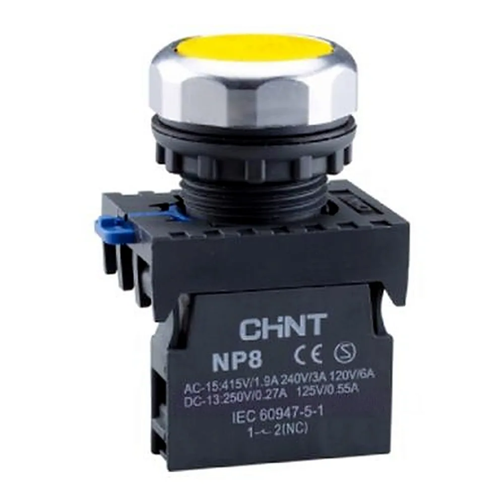 Кнопка CHINT NP8-10BN/5 1NO жовта IP65 667333