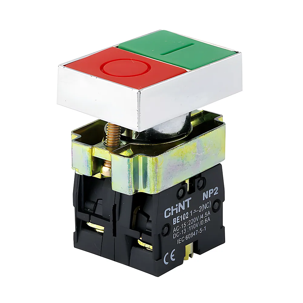 Кнопка NP2-BL8325 1NO+1NC Червона+Зелена