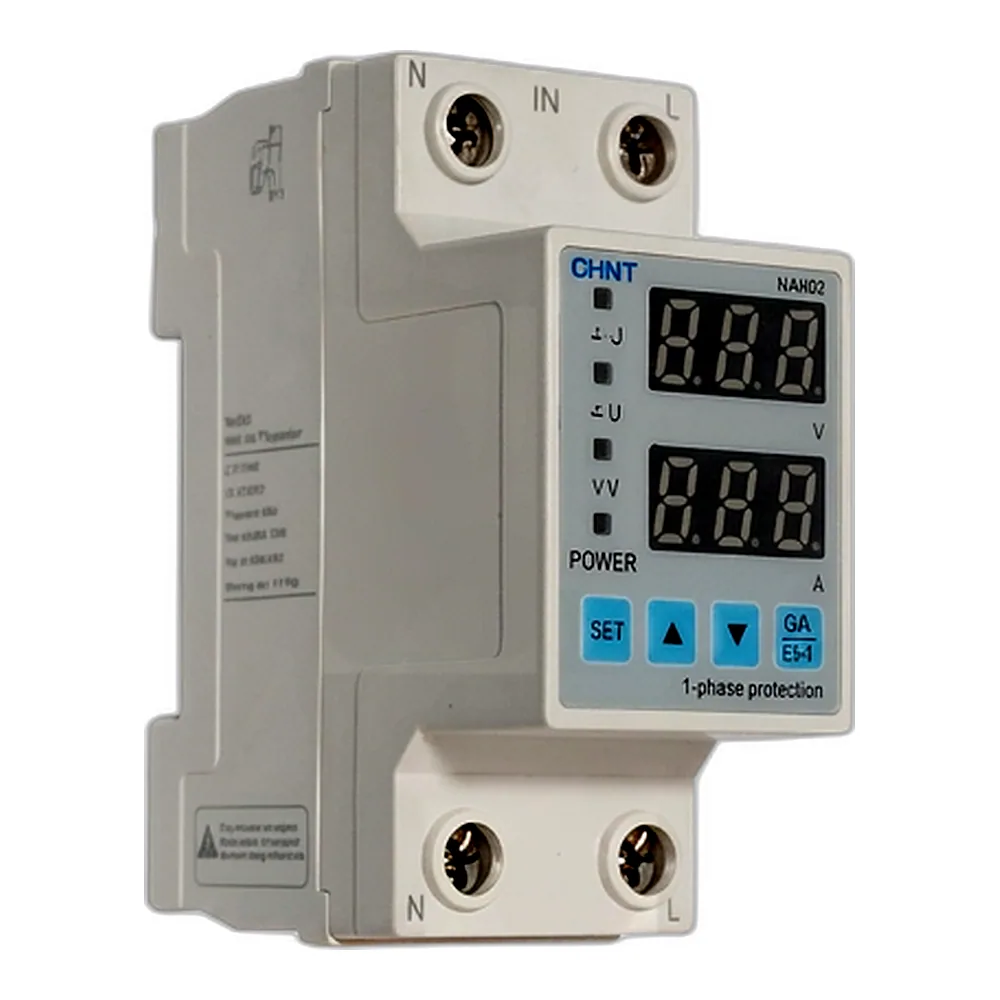 Захисне реле напруги і струму NJVA1-100 3P+N top in bottom out Верх. Ввід, Нижн. Вивід