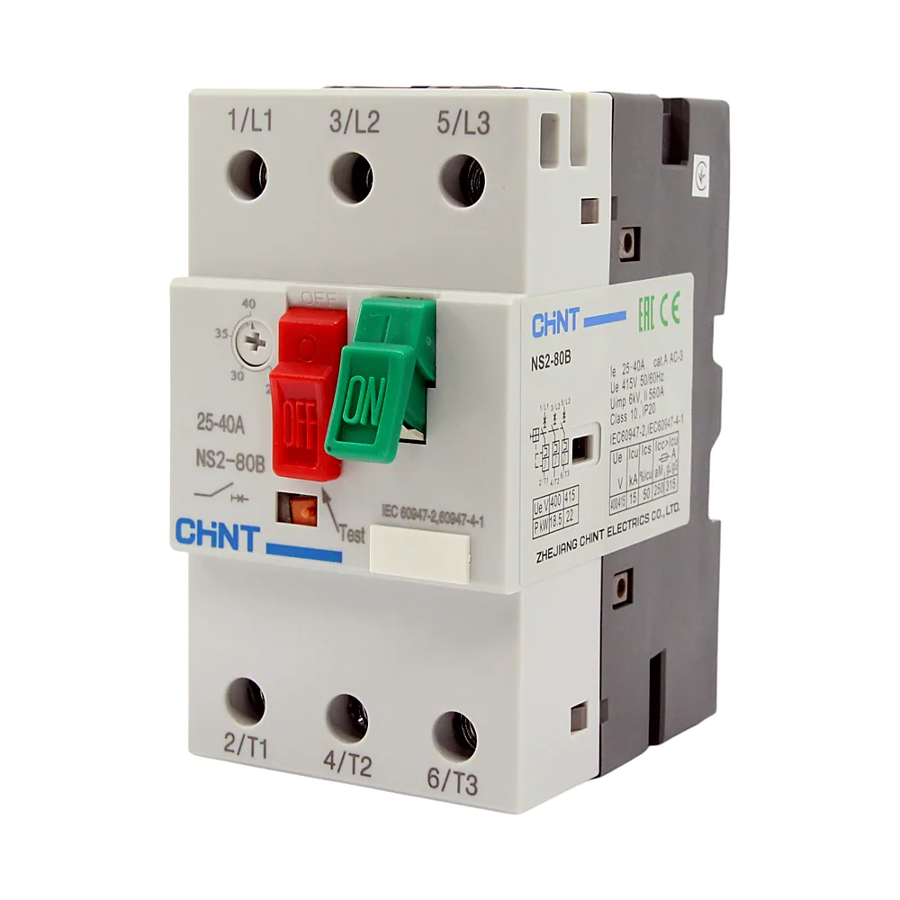 Автоматичний вимикач захисту двигуна CHINT NS2-80B 25-40A 495087