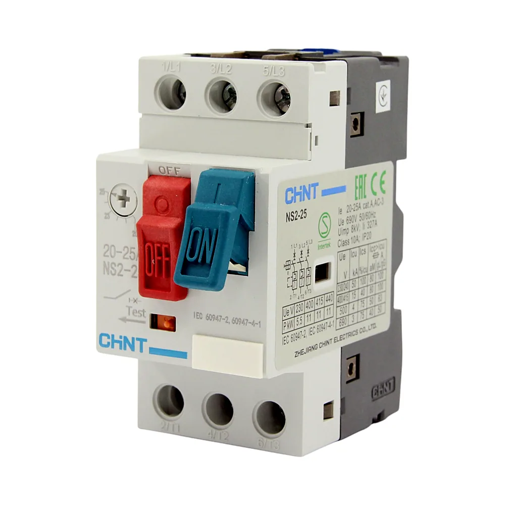 Автомат захисту двигуна CHINT NS2-25 20-25A 495085