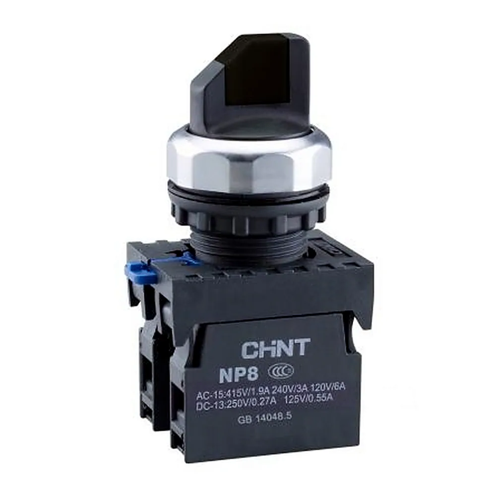 Перемикач CHINT NP8-11X/212 2 положення з фіксацією чорний 1NO+1NC IP65 578129