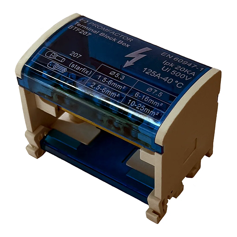 Шина нульова в корпусі BTF207 2P 125A 2x7 690V