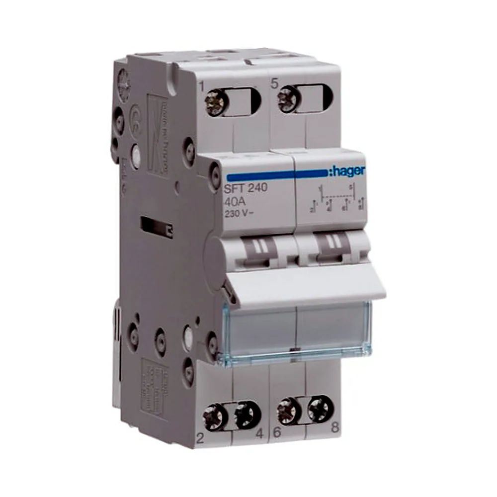 Перемикач I-0-II Hager 2P 40A 230V SFT240