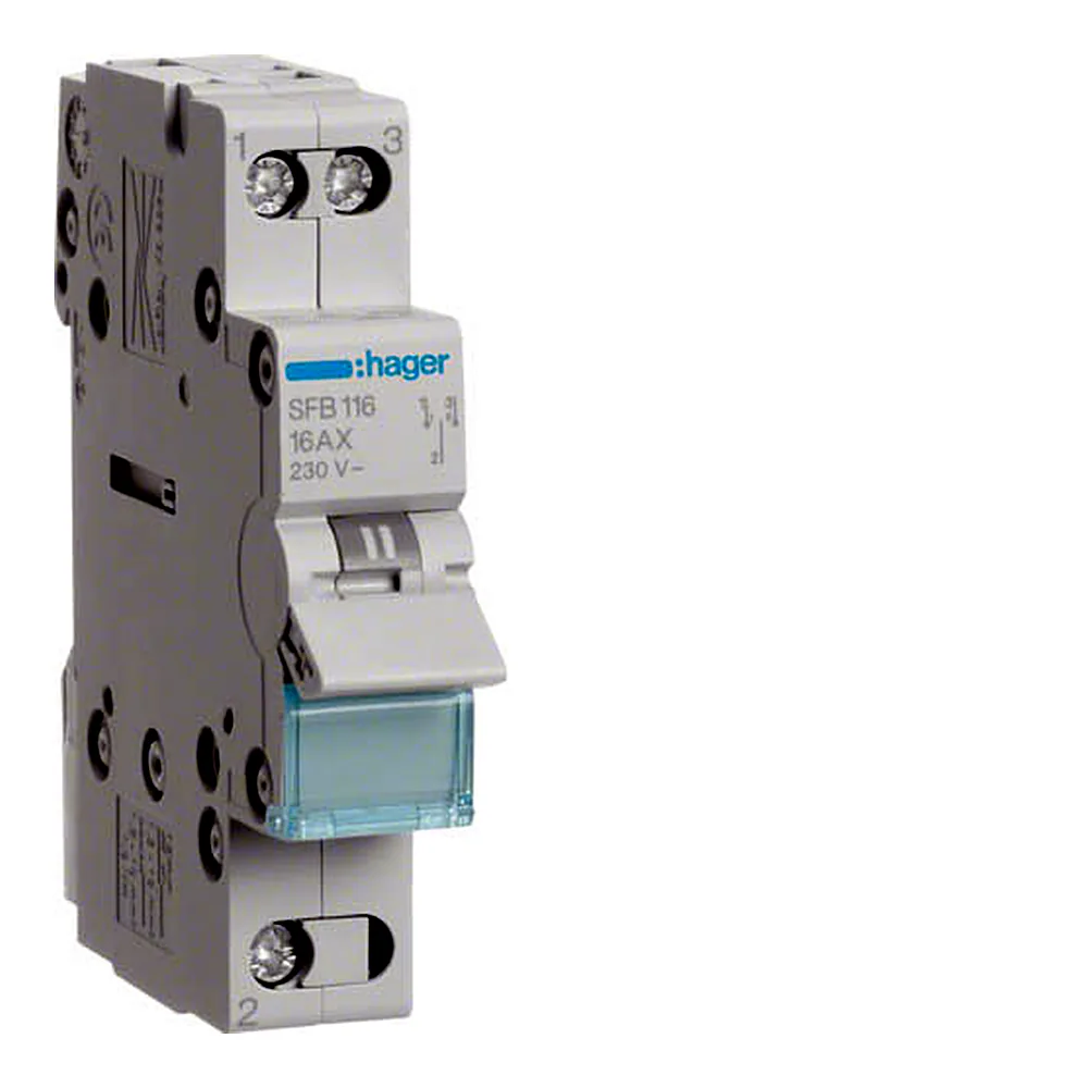Перемикач Hager I-0-II 1P 16A 230V SFB116